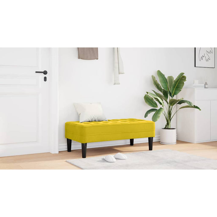 bænk med pude Gul 113 x 57 x 39 cm Fløjl