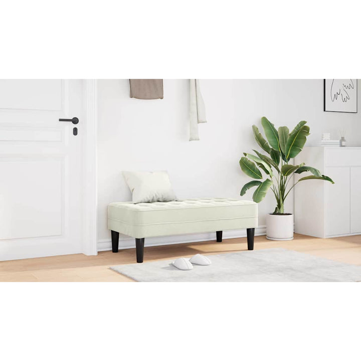 bænk med pude Creme 113 x 57 x 39 cm Fløjl