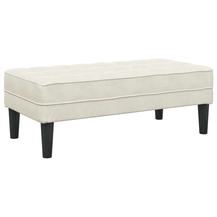 bænk med pude Creme 113 x 57 x 39 cm Fløjl
