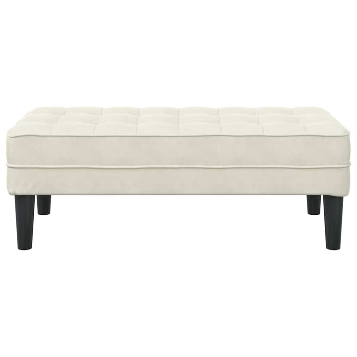 bænk med pude Creme 113 x 57 x 39 cm Fløjl