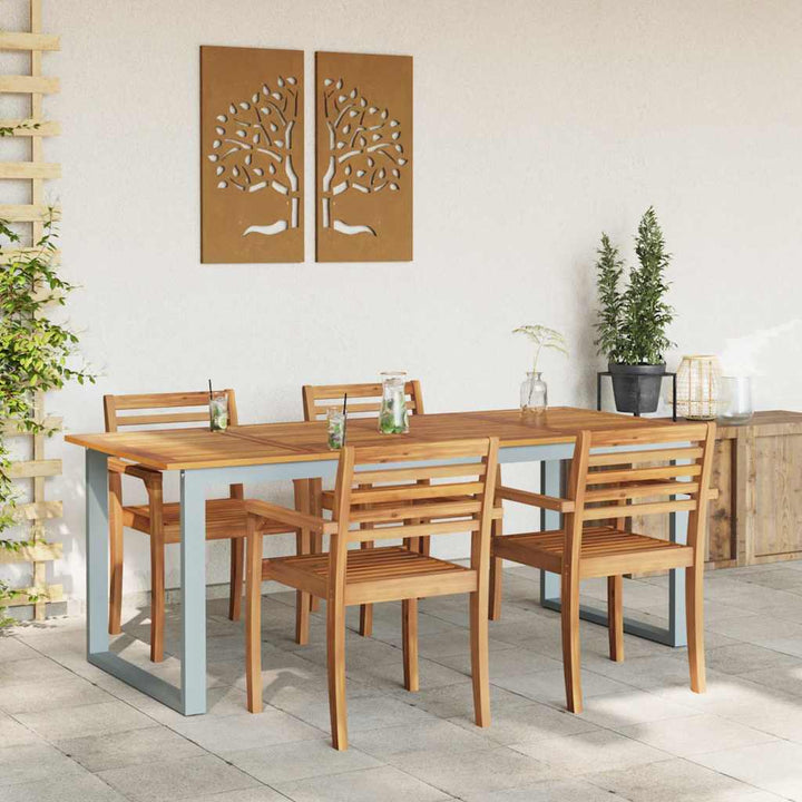 Havemøbel Bord Grå 200 x 90 x 75 cm Massivt Akacietræ