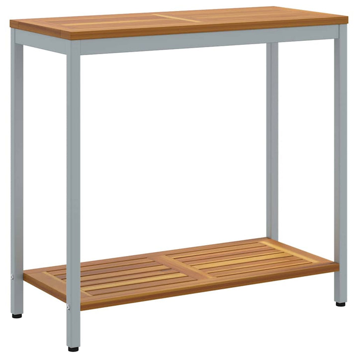 Udendørs Bord med opbevaring Naturlig og grå 80 x 35 x 75 cm