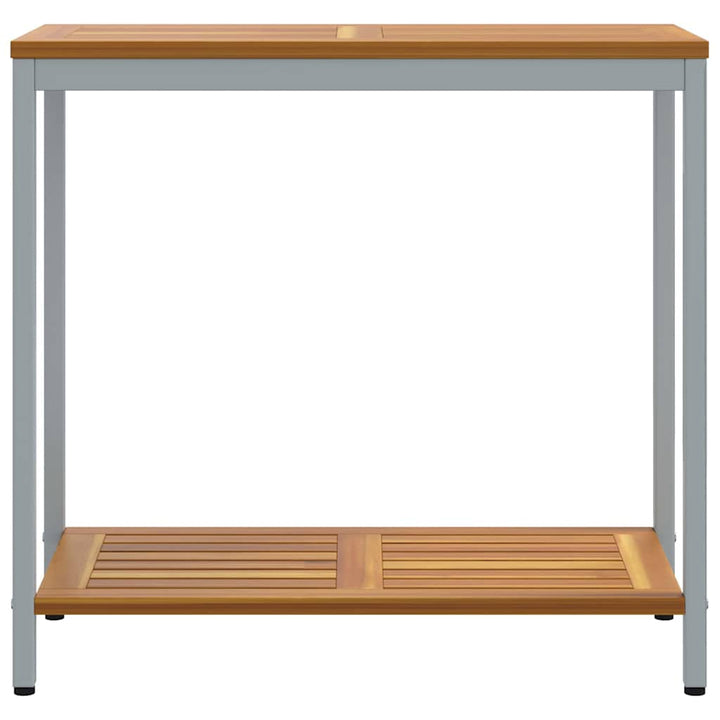 Udendørs Bord med opbevaring Naturlig og grå 80 x 35 x 75 cm