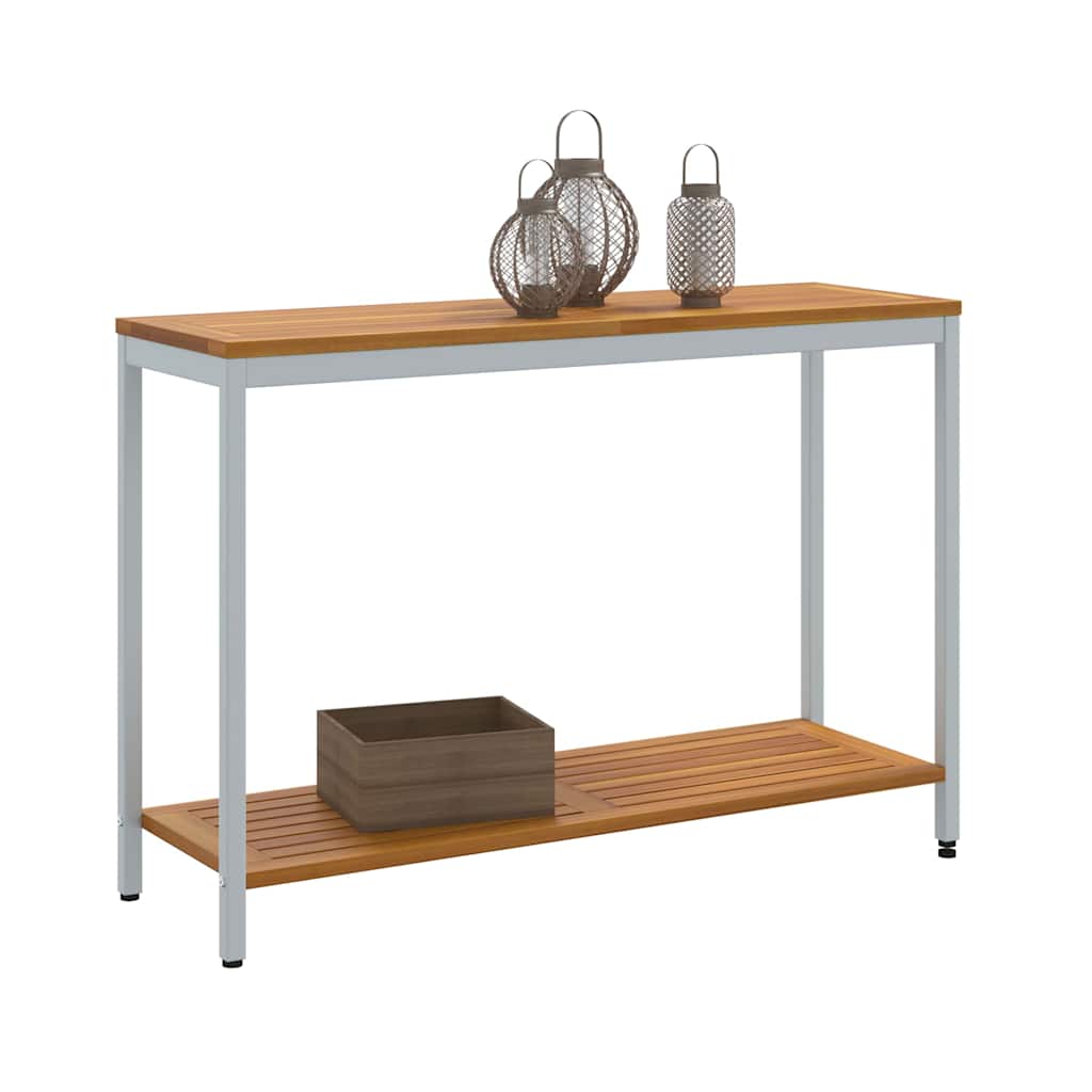 Udendørs Bord med opbevaring Naturlig og grå 110 x 35 x 75 cm