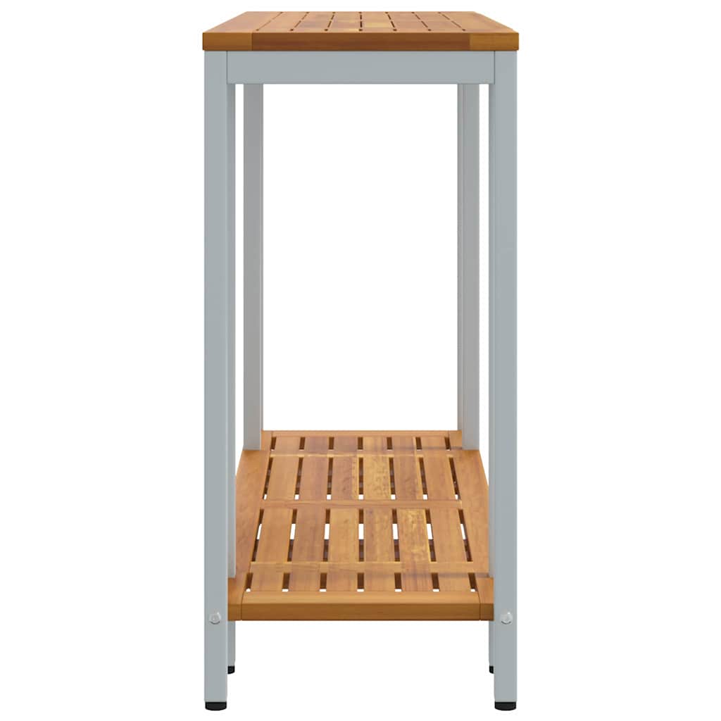 Udendørs Bord med opbevaring Naturlig og grå 110 x 35 x 75 cm