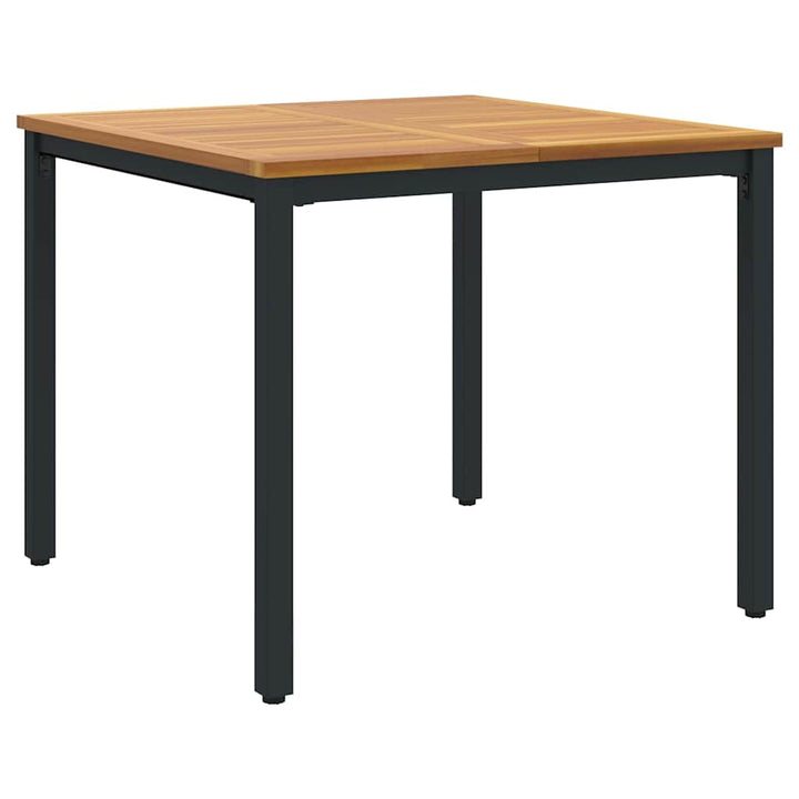 Udendørs Bord Naturlig og sort 90 x 90 x 75 cm