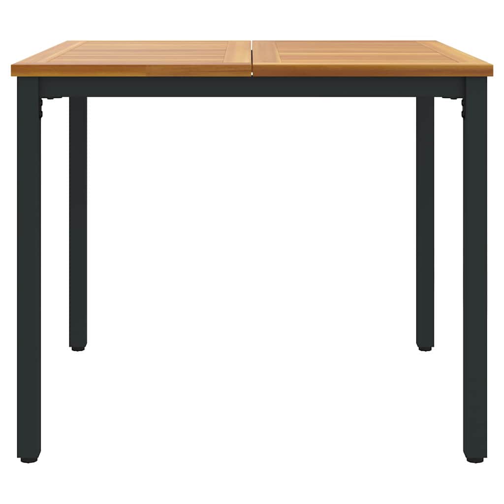 Udendørs Bord Naturlig og sort 90 x 90 x 75 cm