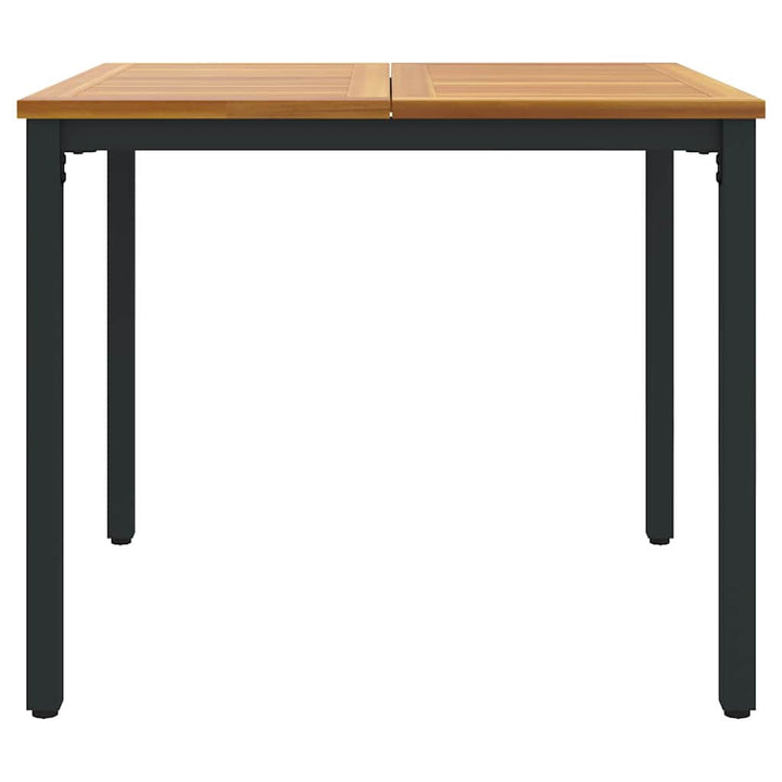 Udendørs Bord Naturlig og sort 90 x 90 x 75 cm