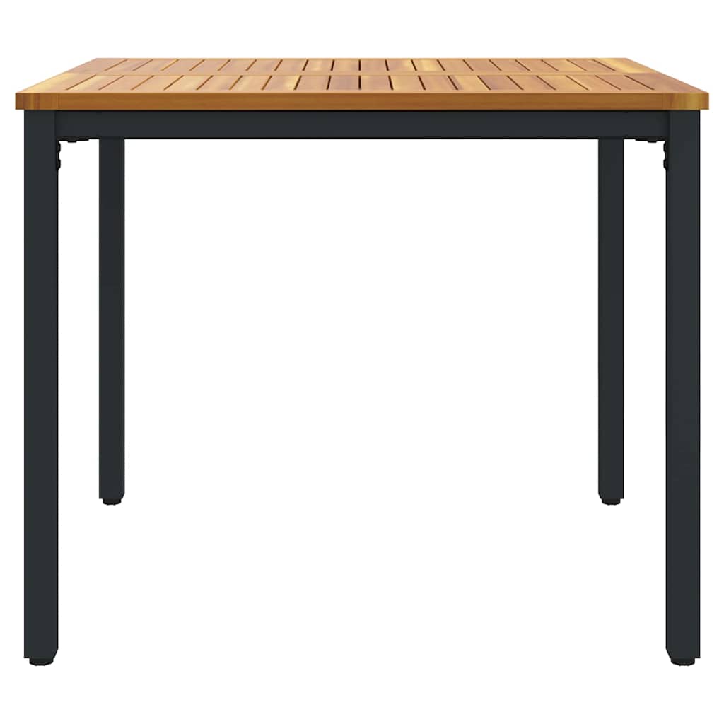 Udendørs Bord Naturlig og sort 90 x 90 x 75 cm