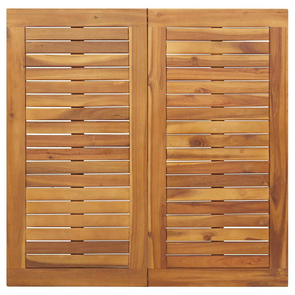 Udendørs Bord Naturlig og sort 90 x 90 x 75 cm