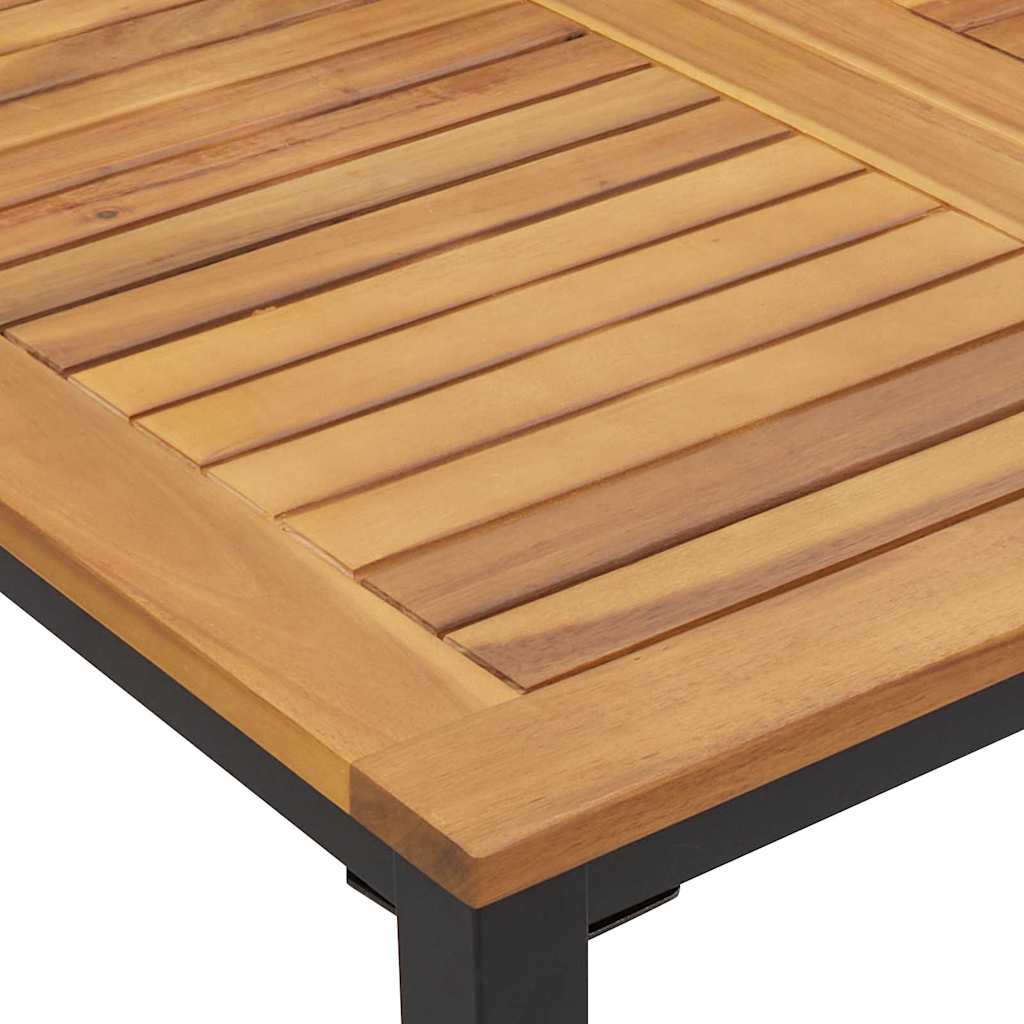 Udendørs Bord Naturlig og sort 150 x 90 x 75 cm