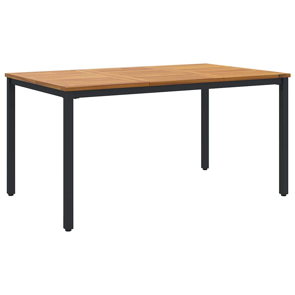 Udendørs Bord Naturlig og sort 150 x 90 x 75 cm