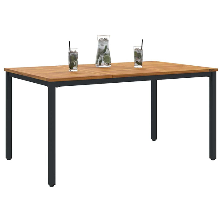 Udendørs Bord Naturlig og sort 150 x 90 x 75 cm