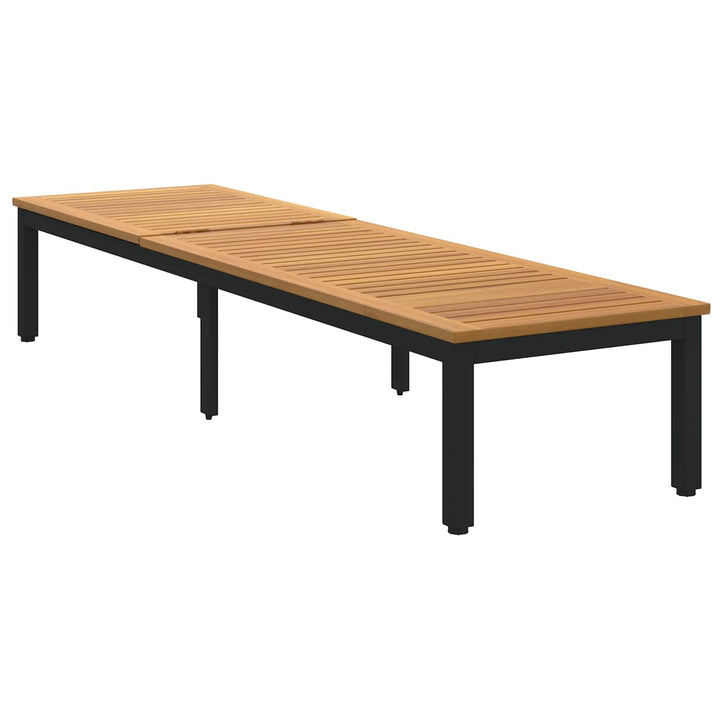 Liggestol Sort 200 x 55 x 35 cm Massivt Akacietræ