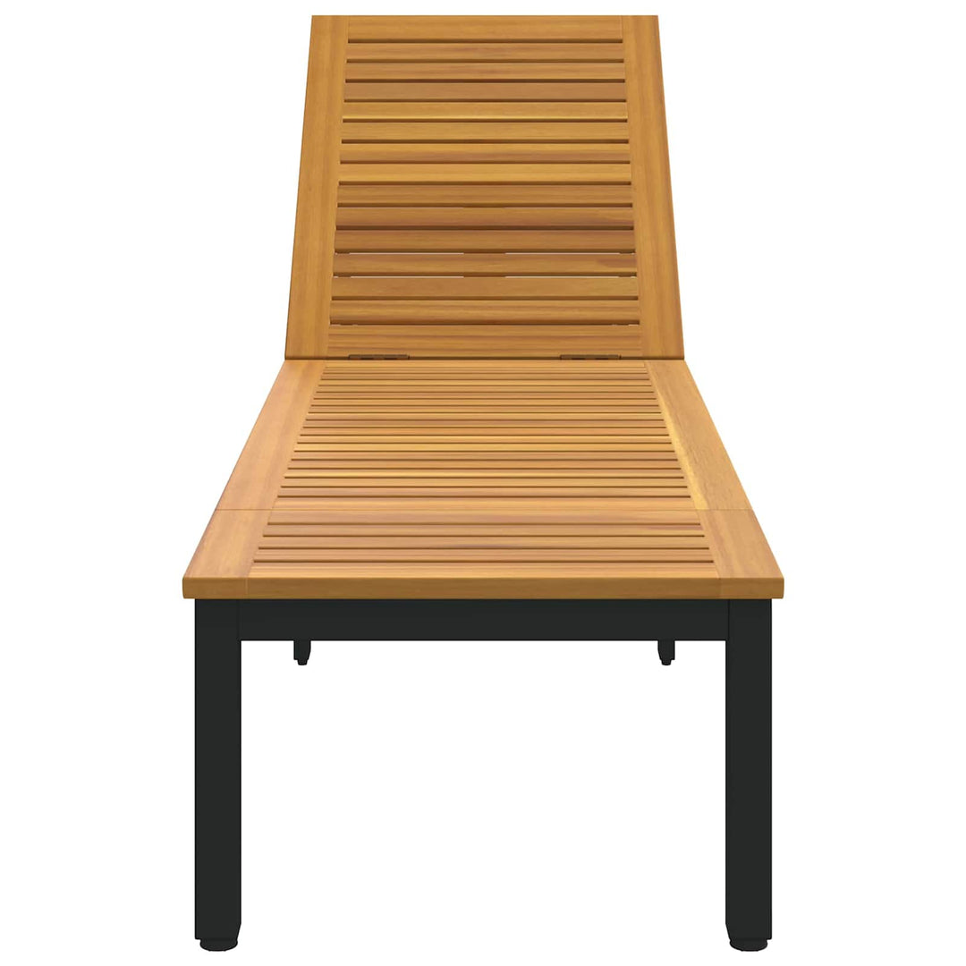 Liggestol Sort 200 x 55 x 35 cm Massivt Akacietræ