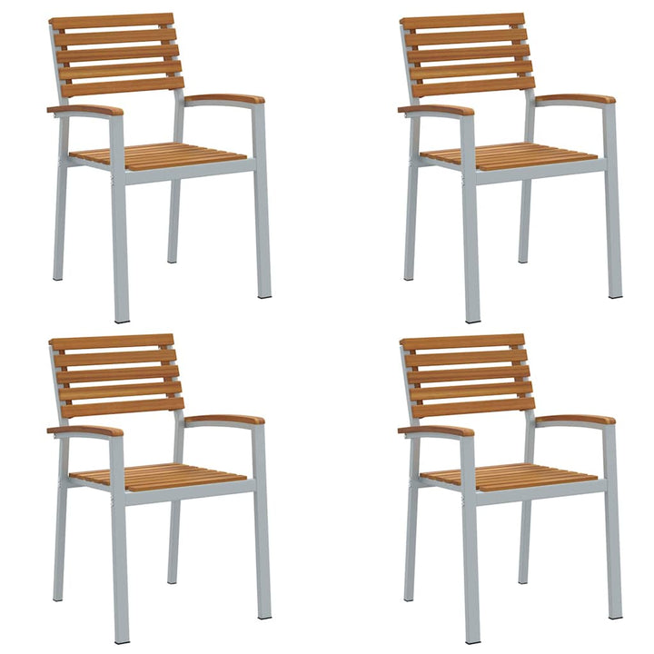 Have Stol 4 stk. Brun Massivt Akacietræ Stabelbar