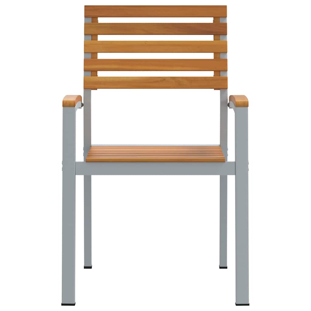Have Stol 4 stk. Brun Massivt Akacietræ Stabelbar