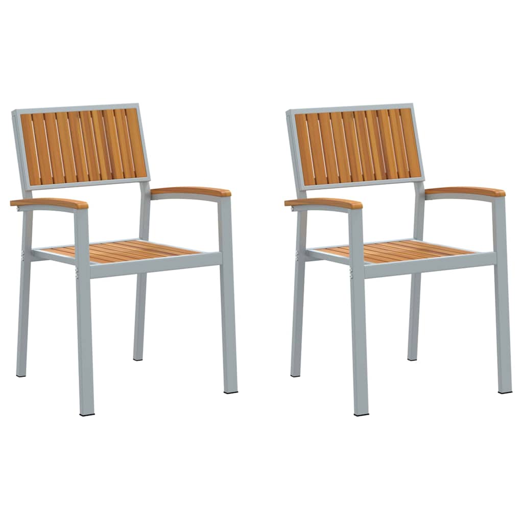 Staplestol 2 pcs Brun 56 x 57 x 87 cm Massivt Akacietræ
