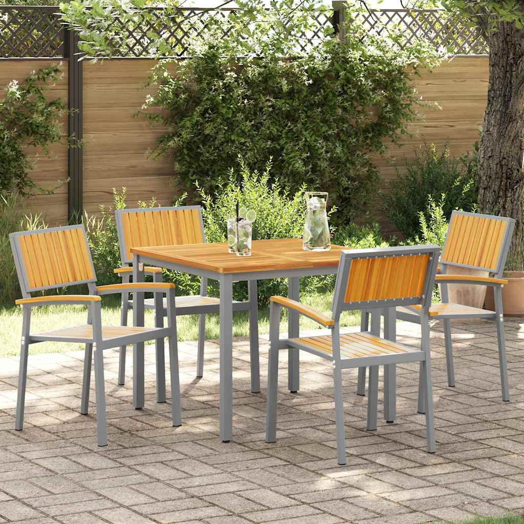 Staplestol 4 pcs Brun 56 x 57 x 87 cm Massivt Akacietræ