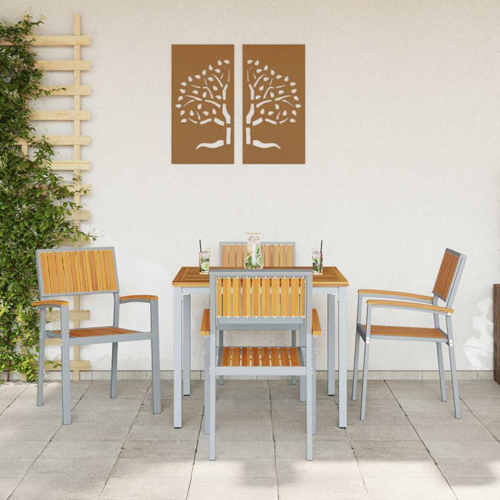 Staplestol 4 pcs Brun 56 x 57 x 87 cm Massivt Akacietræ