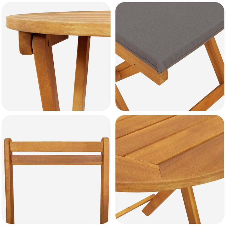Have Spisebordssæt 3 stk. Olie Naturlig Massivt Akacietræ