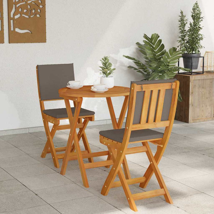 Bistrosæt med pude 3 pcs Olie Naturlig Massivt Akacietræ