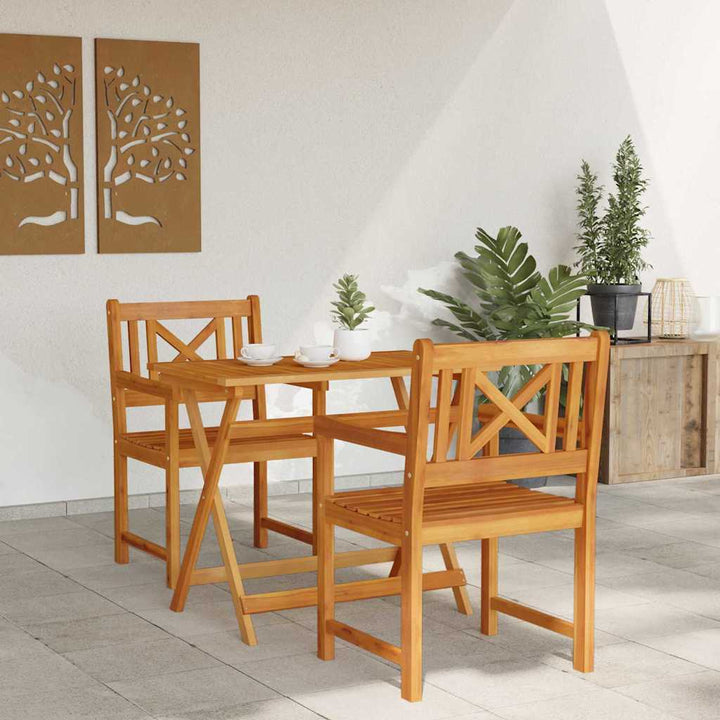 Havestole 2 pcs Naturfarvet Massivt Akacietræ