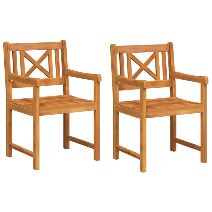 Havestole 2 pcs Naturfarvet Massivt Akacietræ