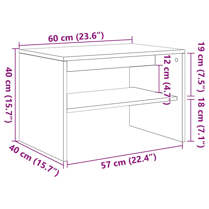 tv-bord 60x40x40 cm konstrueret træ hvid