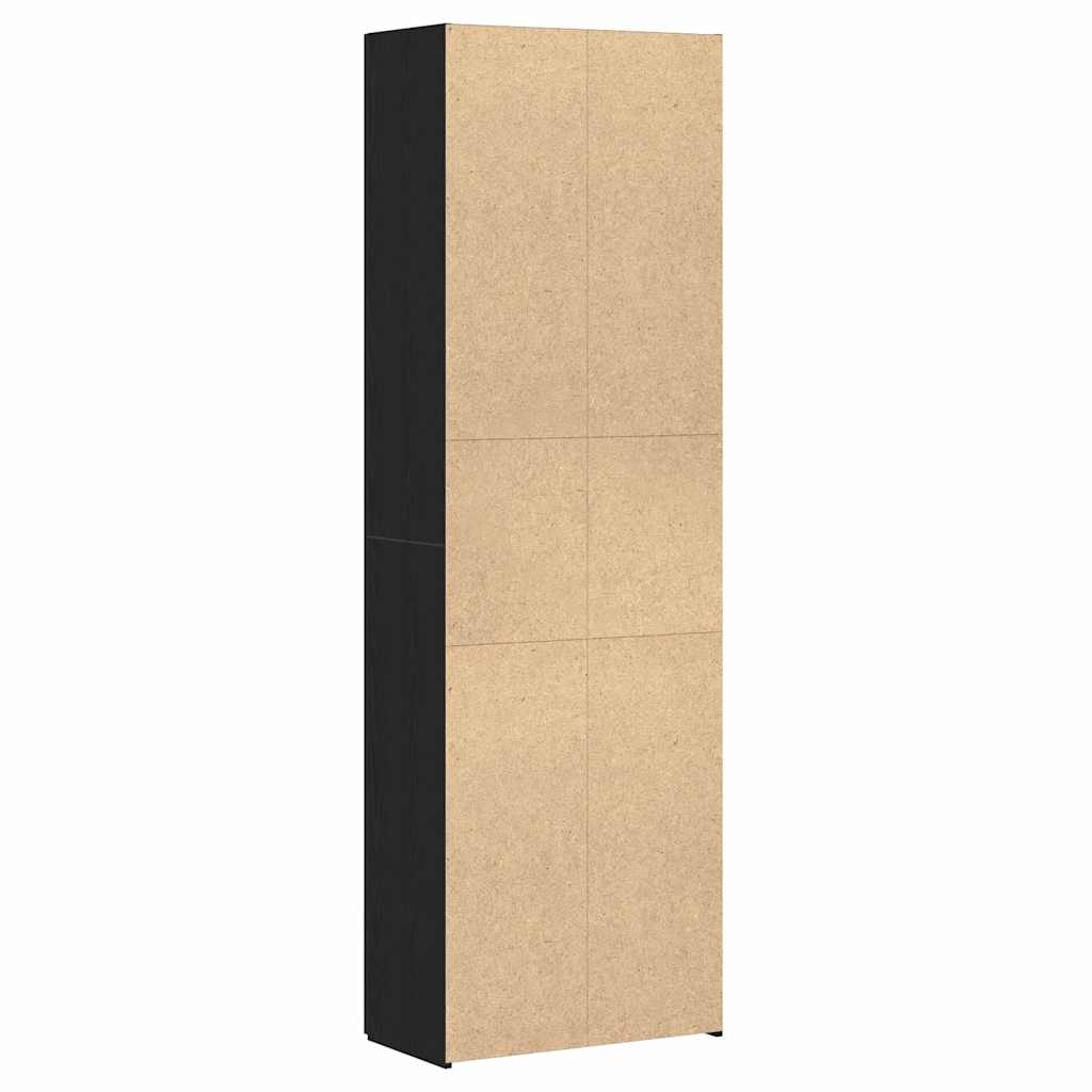Kontorskab med hylde Sort eg 60 x 32 x 190 cm Konstrueret træ