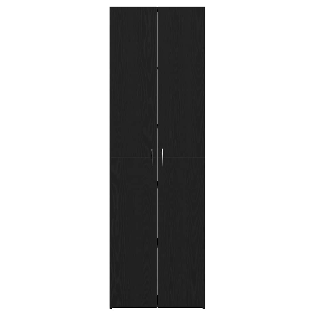 Kontorskab med hylde Sort eg 60 x 32 x 190 cm Konstrueret træ