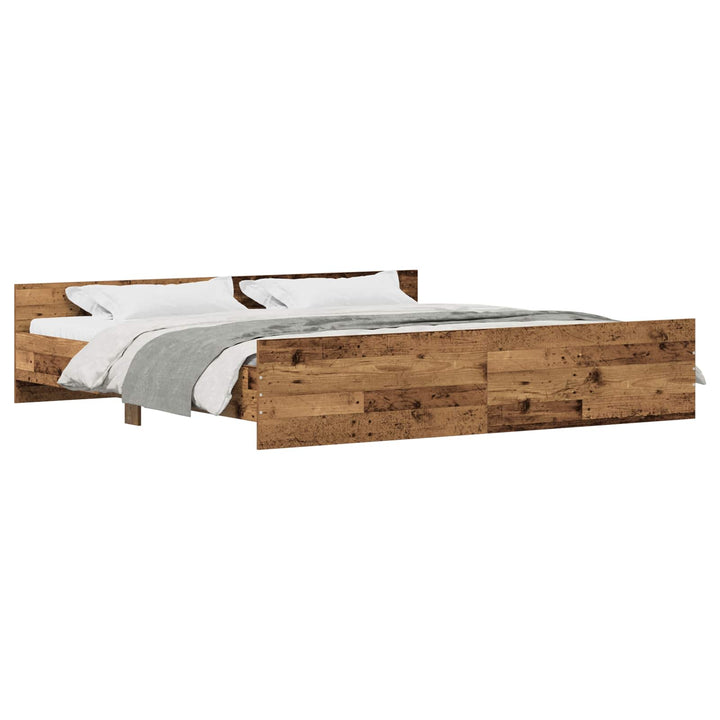 Sengestel Gammelt træ 203 x 203 x 50 cm Konstrueret træ