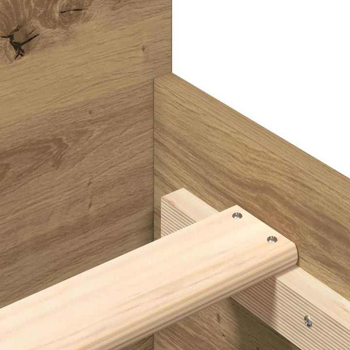 Sengestel Artisan Egetræ 203 x 203 x 50 cm Konstrueret træ