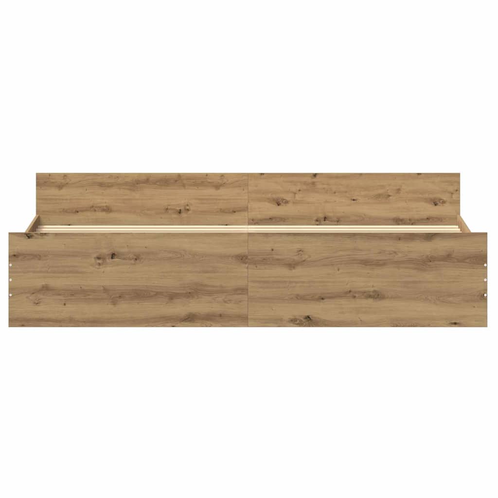 Sengestel Artisan Egetræ 203 x 203 x 50 cm Konstrueret træ