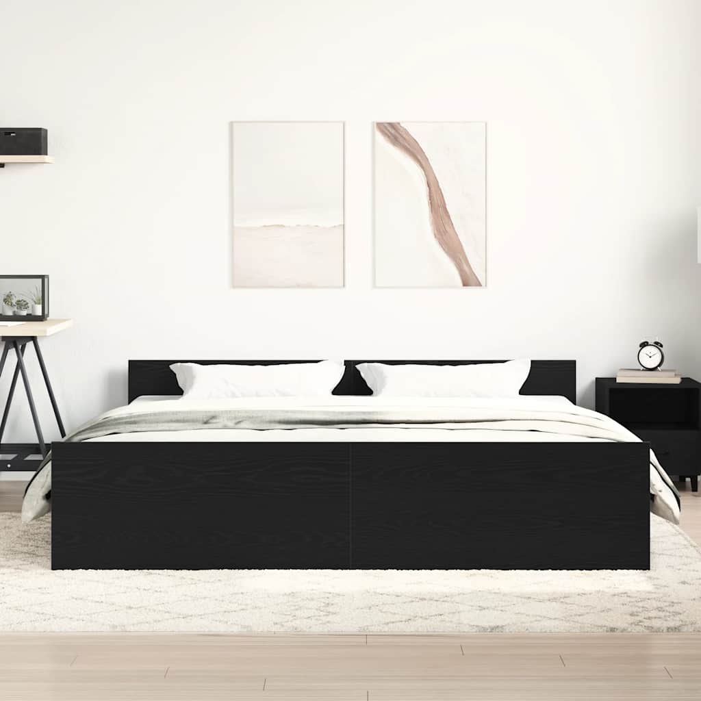 sengestel uden madras 200x200 cm konstrueret træ sort eg