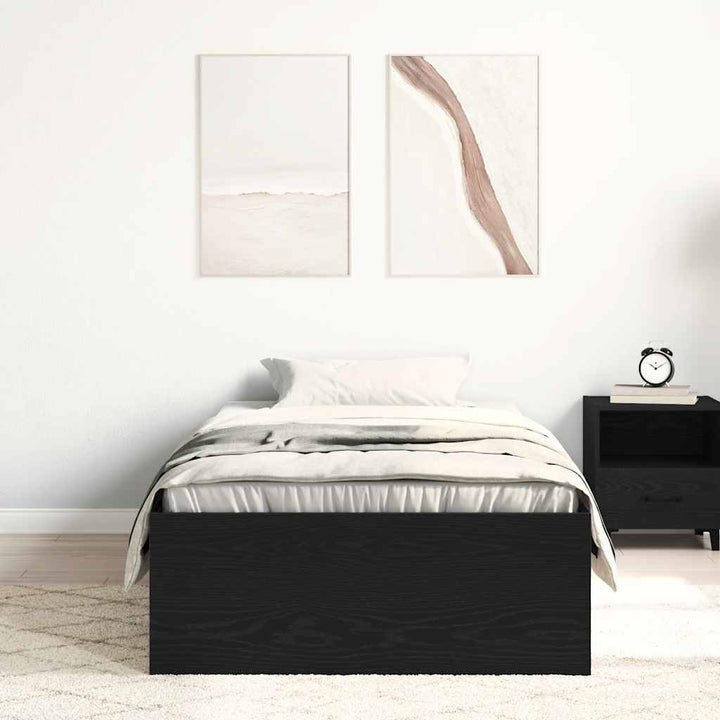 sengeramme 75x190 cm uden madras konstrueret træ sort eg