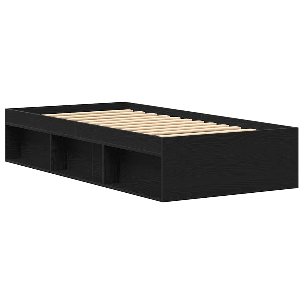 sengeramme 75x190 cm uden madras konstrueret træ sort eg