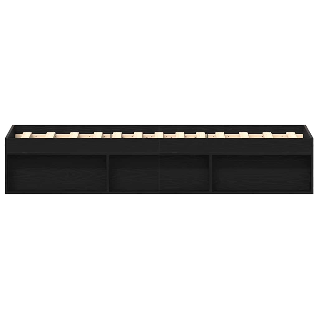 sengeramme 75x190 cm uden madras konstrueret træ sort eg
