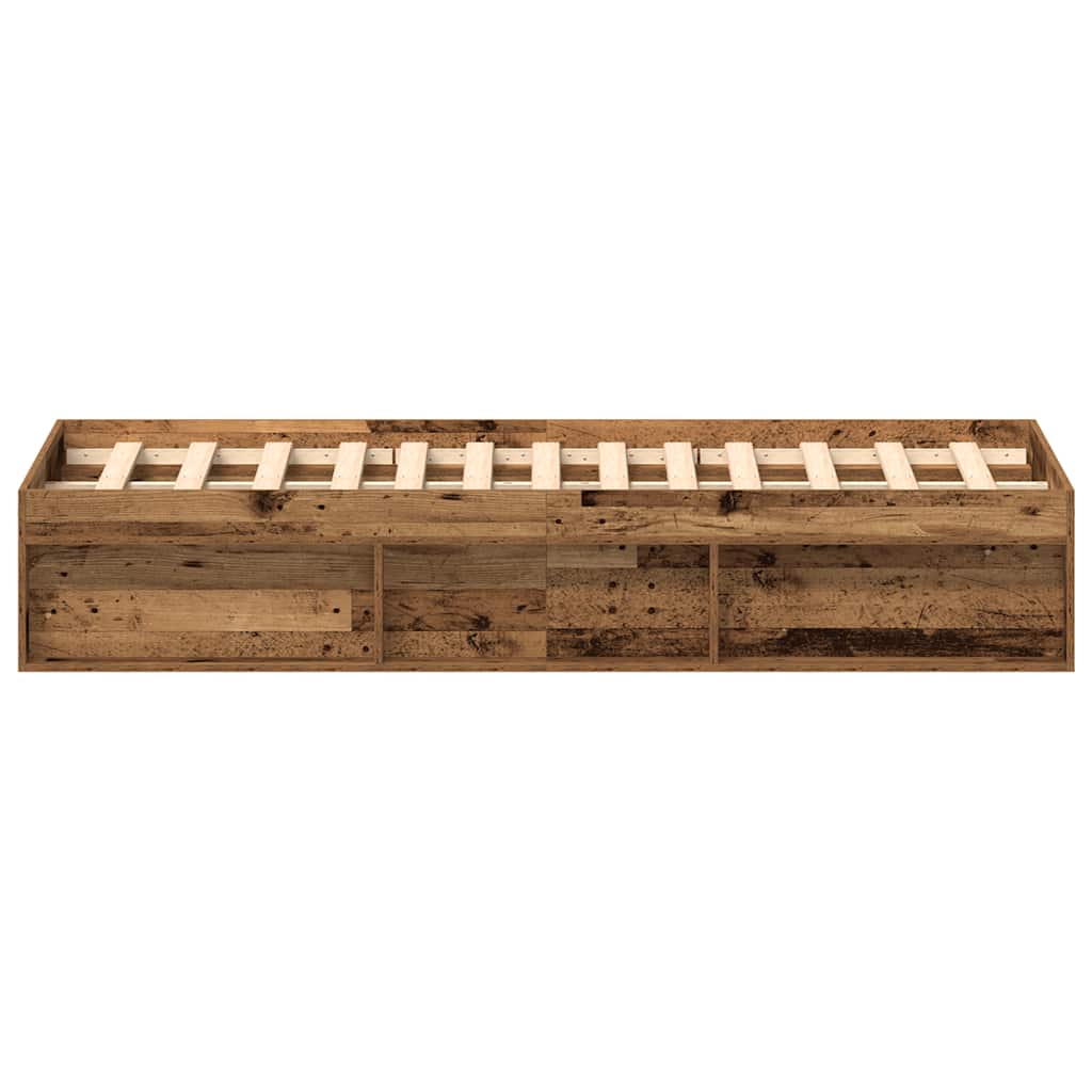 sengestel uden madras 150x200cm konstrueret træ antikt træ