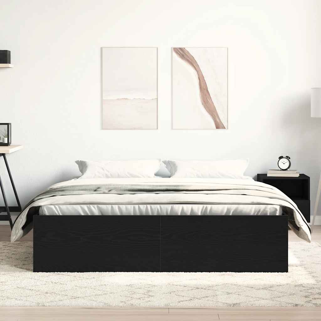 sengestel uden madras 150x200 cm konstrueret træ sort eg