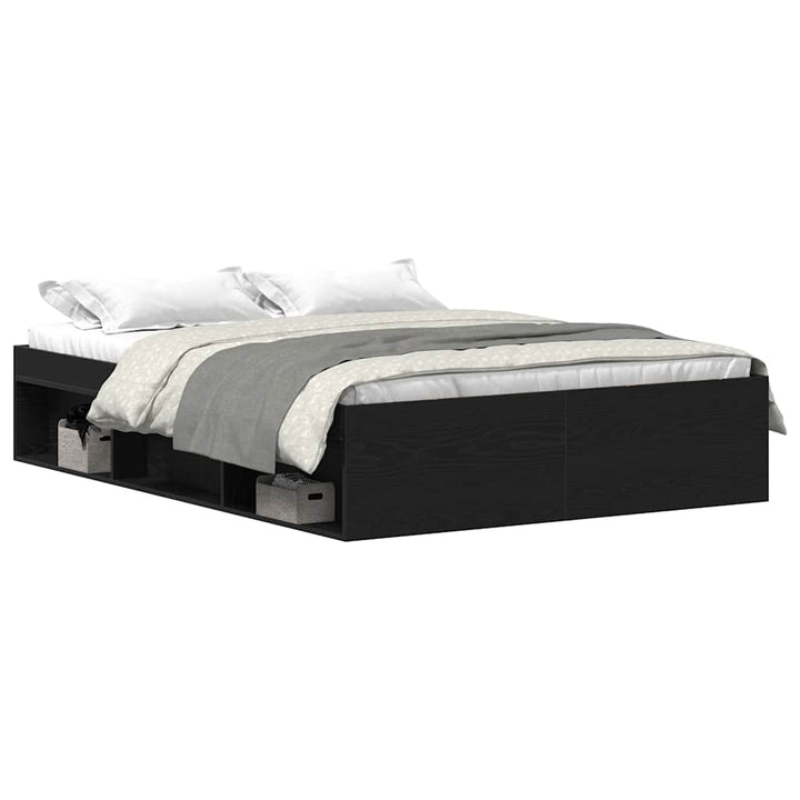 sengestel uden madras 135x190 cm konstrueret træ sort eg
