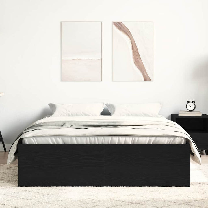 sengestel uden madras 135x190 cm konstrueret træ sort eg