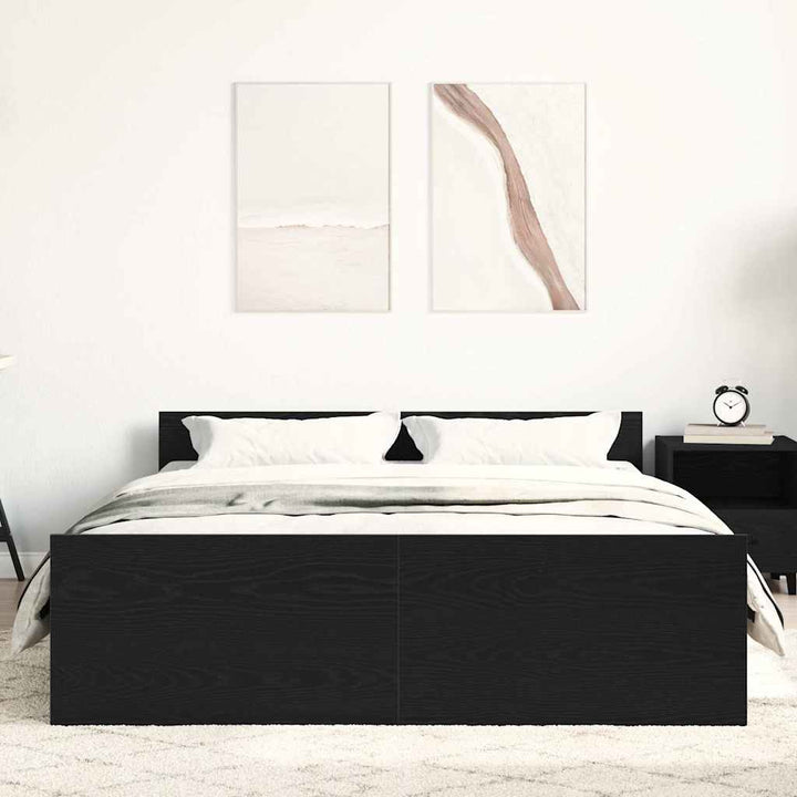 sengestel uden madras 120x200 cm konstrueret træ sort eg