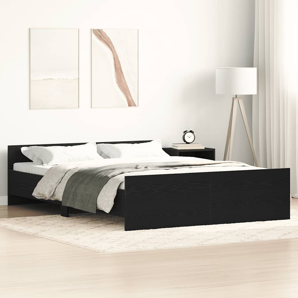 sengestel uden madras 140x200 cm konstrueret træ sort eg