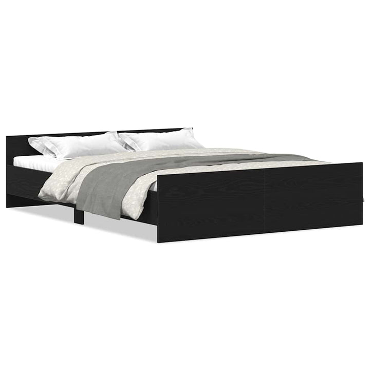 sengestel uden madras 150x200 cm konstrueret træ sort eg