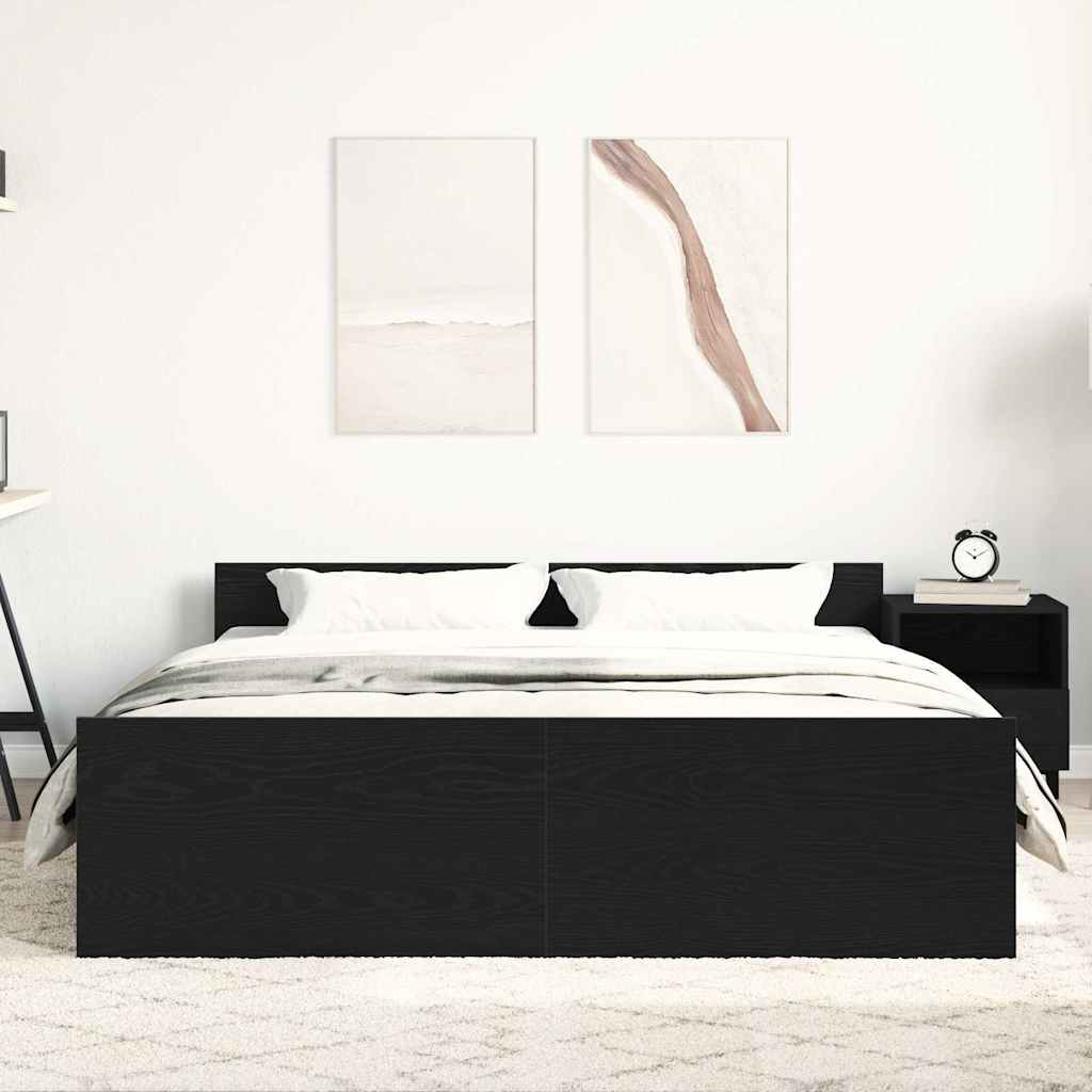 sengestel uden madras 150x200 cm konstrueret træ sort eg