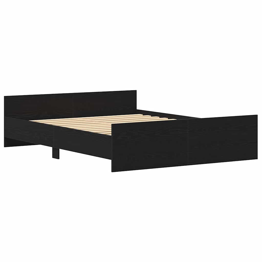 sengestel uden madras 150x200 cm konstrueret træ sort eg