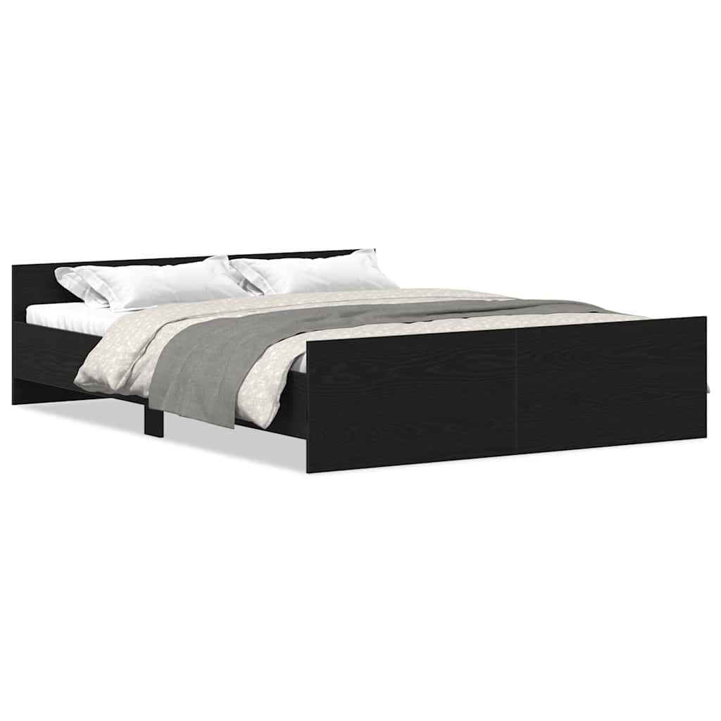 sengestel uden madras 160x200 cm konstrueret træ sort eg