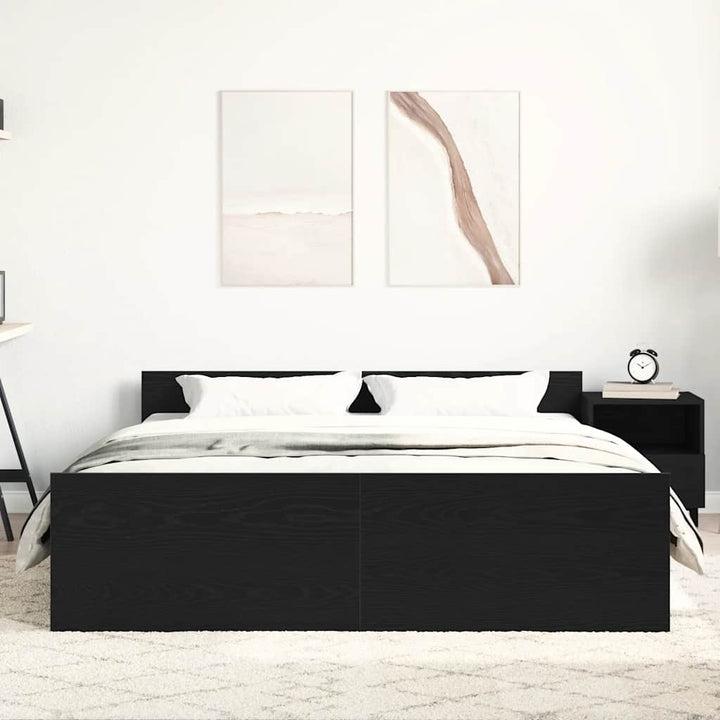 sengestel uden madras 160x200 cm konstrueret træ sort eg