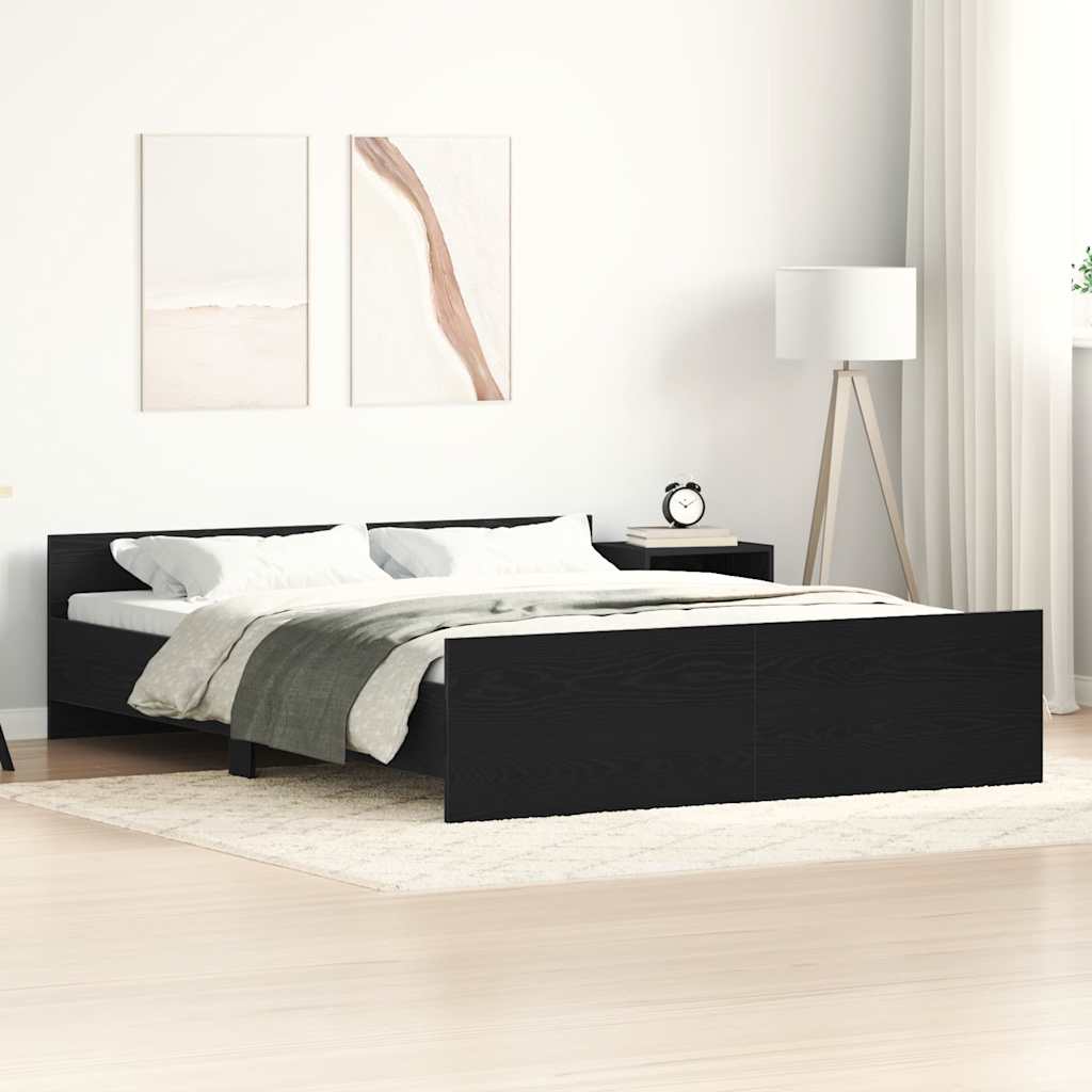 sengestel uden madras 160x200 cm konstrueret træ sort eg